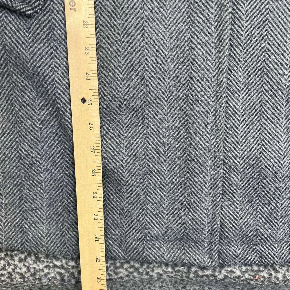 HAVE Los Angeles Long Coat Jacket Women Small Gray Herringbone Notch Lapel S